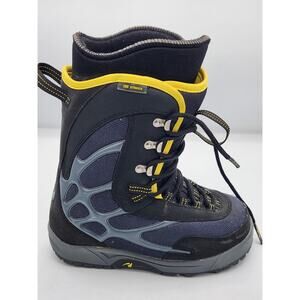 K2 Striker Snowboard Boots Men’s Size 7, Black Yellow Blue Lace Up Boots